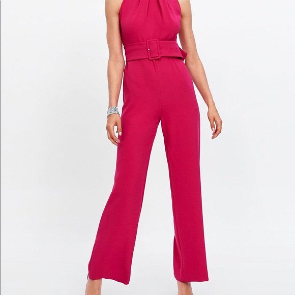 Zara Pants - NWT Zara Fuschia With Belt Romper/Jumpsuit
